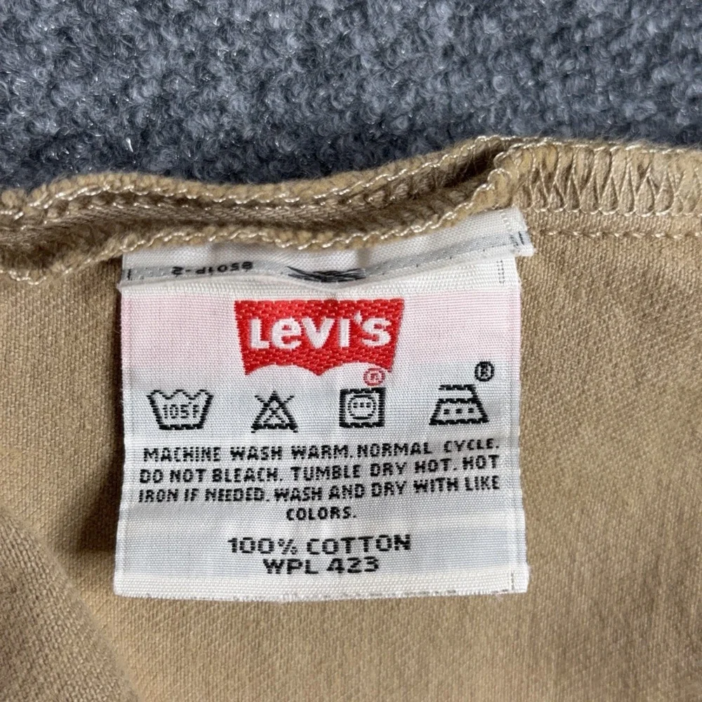 Vintage Levis 501 Jeans Mens 34x30 Brown Button Fly Straight Leg Denim Y2K
